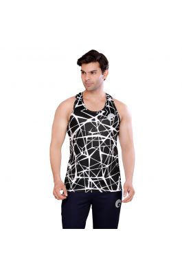 omtex Criss Cross Black - Sublimated Gym Tank